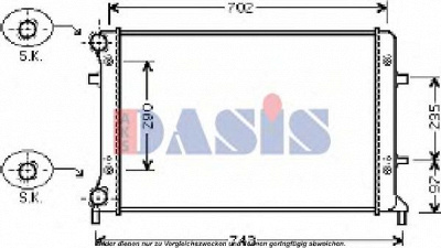 AKS DASIS 040031n -  Радиатор, охлаждение двигателя